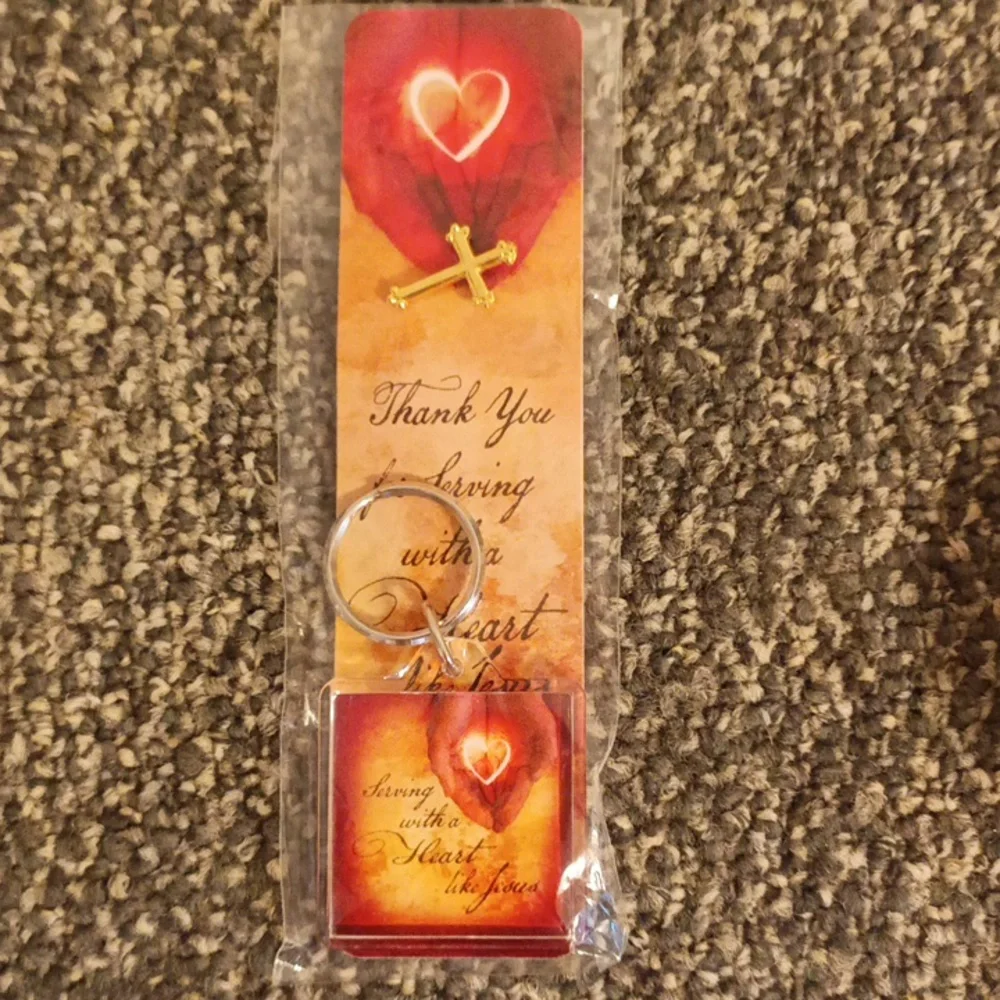 Religious keychain Serving with a heart like Jesus
